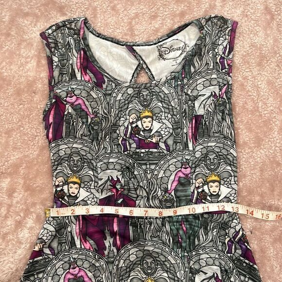 94. Disney Villains Stained Glass Skater Dress Size Small Stretchy - Picture 4 of 7